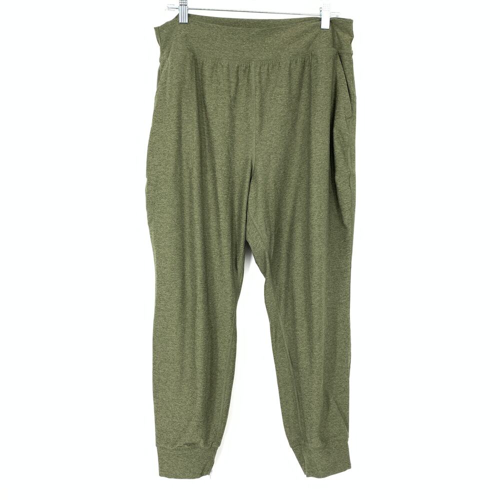 Old Navy Extra High-Waisted Cloud+ 7/8 Joggers Womens XL Green Pockets Go-Dry